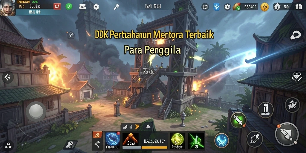 Screenshot DKK menunjukkan aksi menegangkan dalam tower defense.