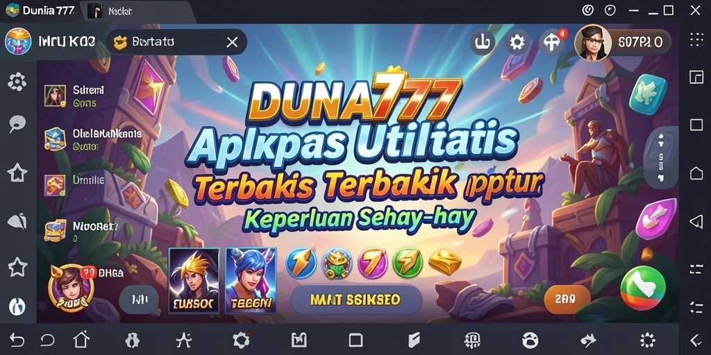 Tampilan screenshot utama DUNIA777 dengan berbagai fitur utilitas yang menarik.