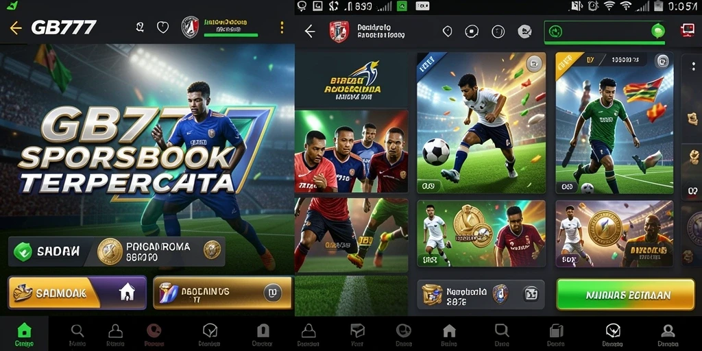 Tampilan screenshot utama GB777 saat pengguna melakukan taruhan olahraga.