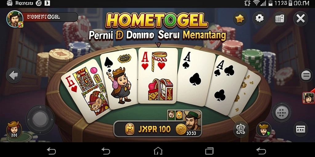 Screenshot gameplay seru dari HOMETOGEL yang menampilkan permainan Domino.