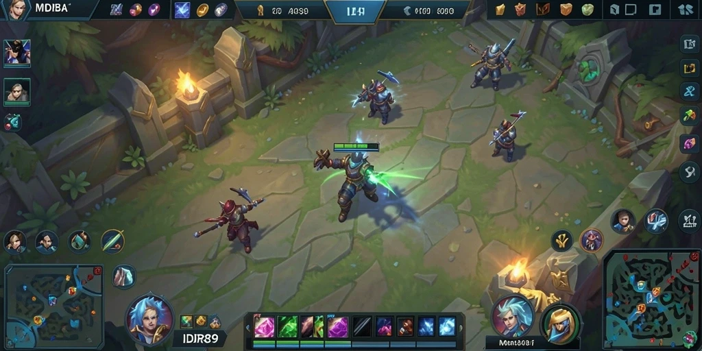Gameplay seru dalam pertarungan MOBA online.