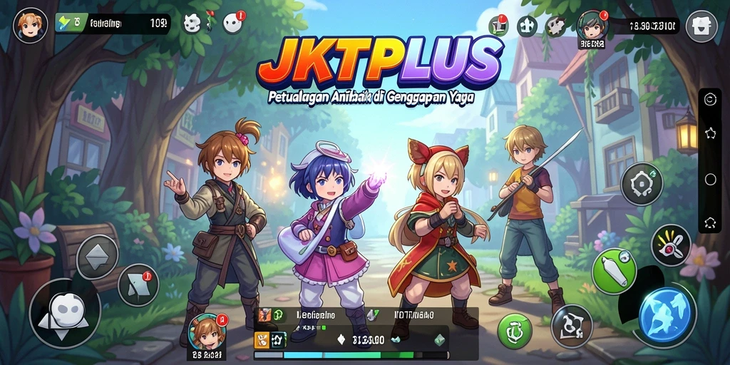 Screenshot gameplay JKTPLUS yang menampilkan pertarungan seru dengan karakter anime.
