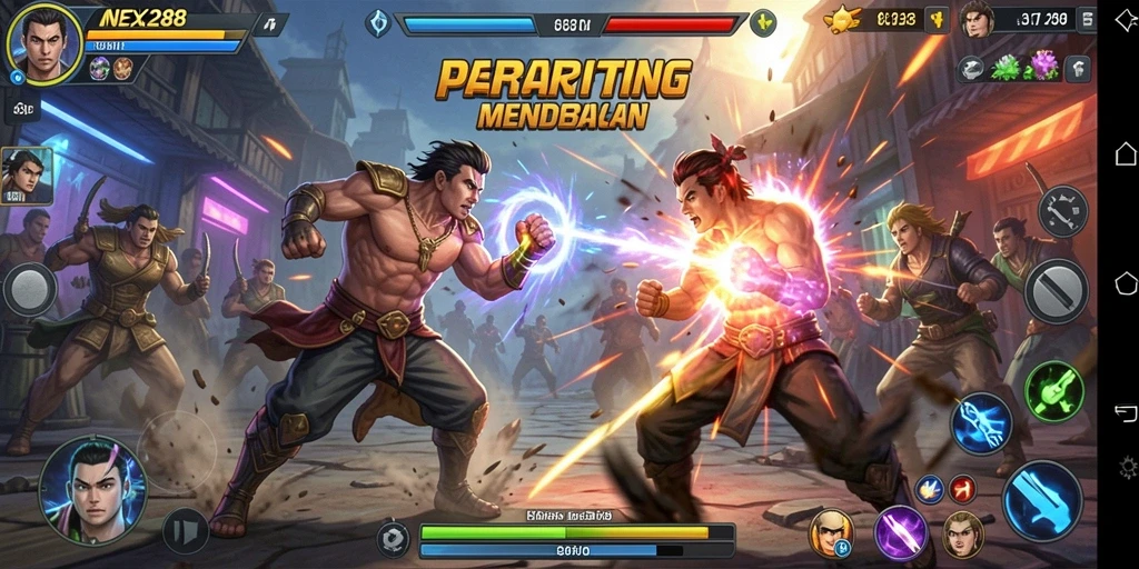 Tampilan gameplay NEX288 yang penuh aksi dan pertarungan seru.