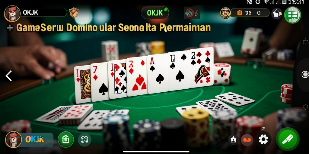 Tampilan menarik dari gameplay game Domino OKJK.