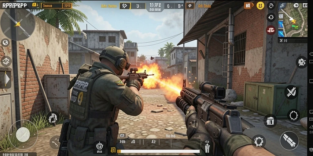 Tampilan gameplay RPRPRP yang mendebarkan dan penuh aksi.