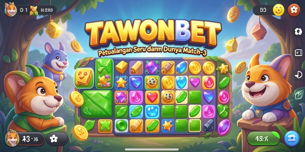 Tampilan gameplay TAWONBET yang penuh warna dan menantang.