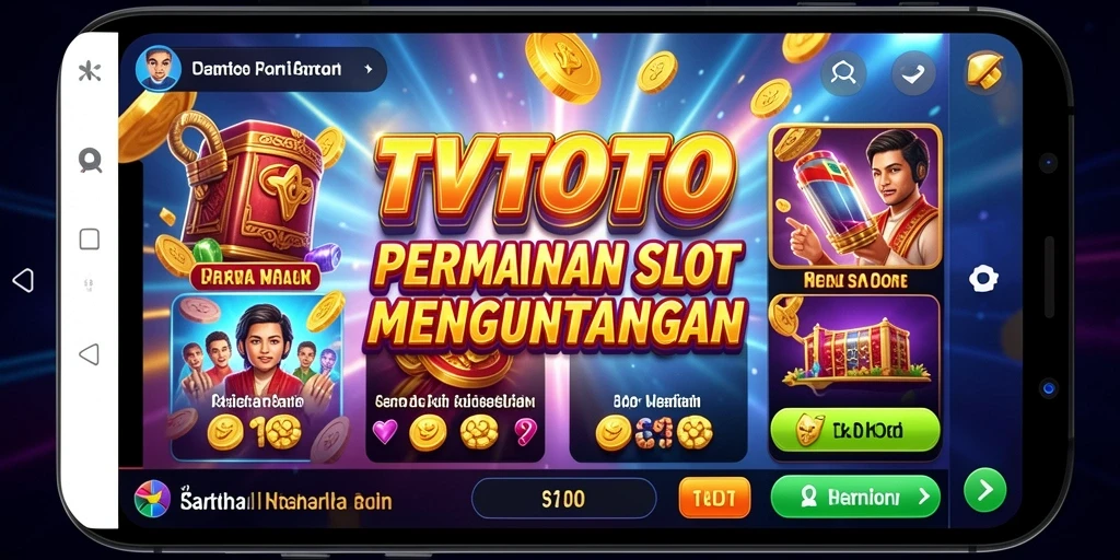 Screenshot utama TVTOTO menampilkan gameplay slot yang menarik.