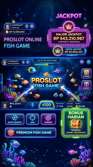 Tampilan antarmuka pengguna proslot yang sederhana dan jelas.